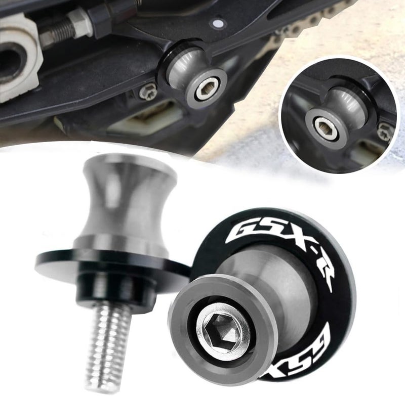 FREAXLL 2pcs M8*1.5 Motorcycle Swing Arm Sliders Spools 8mm for Suzuki GSXR 600 750 1992-2024 GSX-R 1000 2001-2024 GSXS 600 750 1000 GSX-8R GSX-8S 2023 -Gray - Image 1